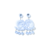 Chandelier Swirl Earrings Frosted Baby Blue in color. Laser cut stud earrings.